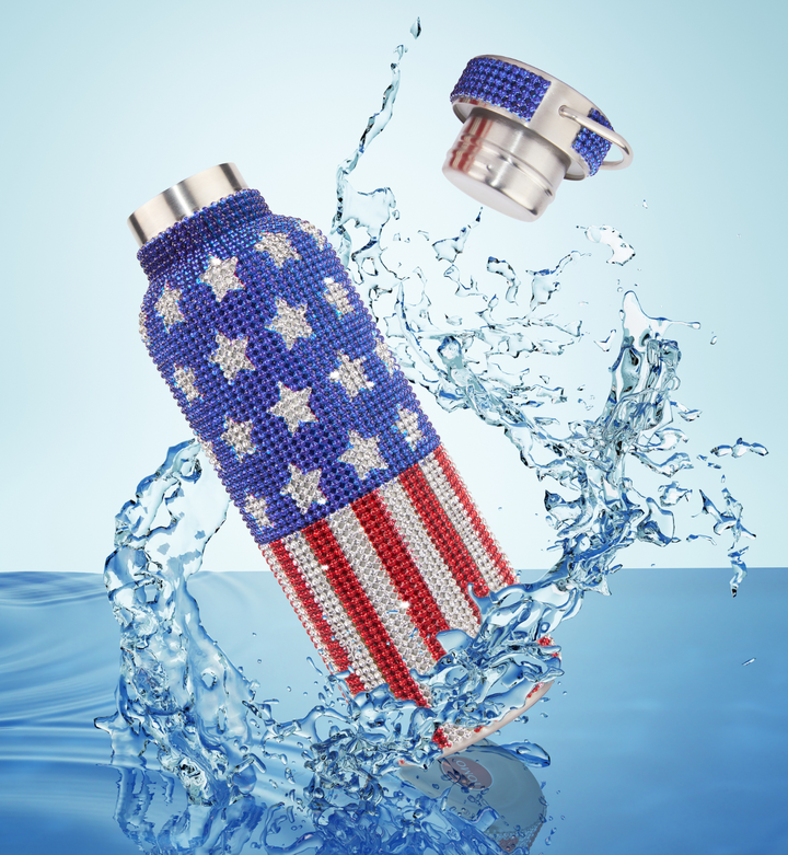 $47 Off American Dream TOMO Bottle – Iconic Crystal American Flag Design