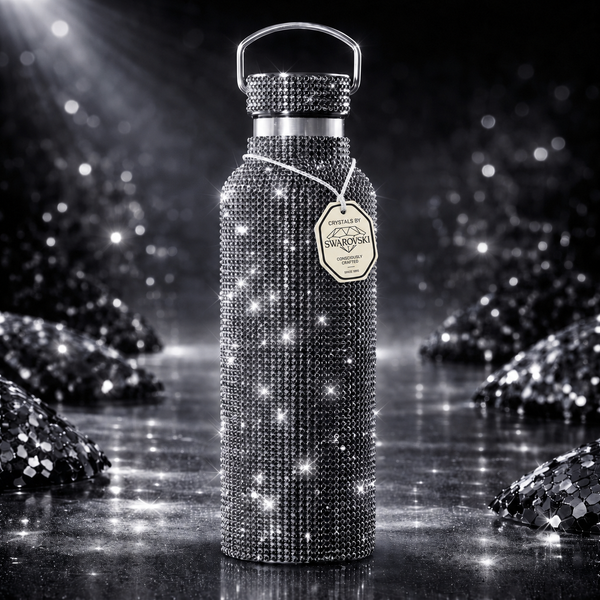 Crystal Water Bottle | TOMO Élite Black Shadow – Swarovski Crystal Water Bottle | TOMO Élite Black Shadow – Swarovski